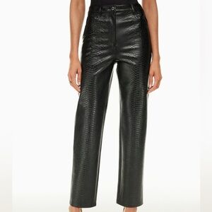 Aritzia Wilfred Melina Pant Vegan leather black python pant SIZE 4